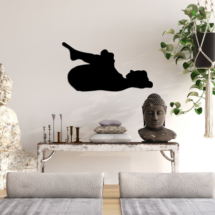 Wallity Yoga 8 Escultura de pared de metal negra Wallity Yoga 8 Escultura de pared de metal negra